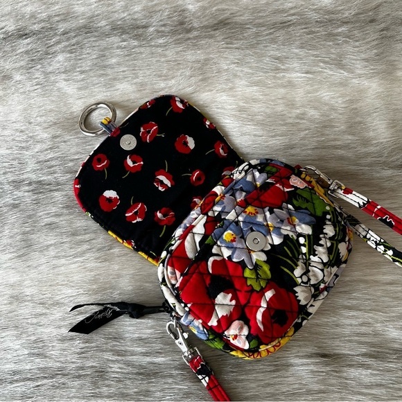 VERA BRADLEY Poppy Fields Little Hip Bag Crossbody Belt Bag Y2K Red Floral 2010 - Picture 10 of 15